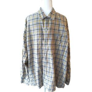 Mens Ralph Lauren Jeans Co plaid button up long sleeve shirt sz L white Navy